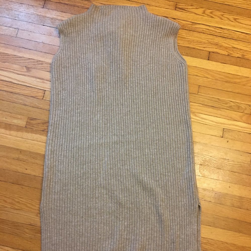 Tan wool-blend sweater dress-J.O.A LA brand